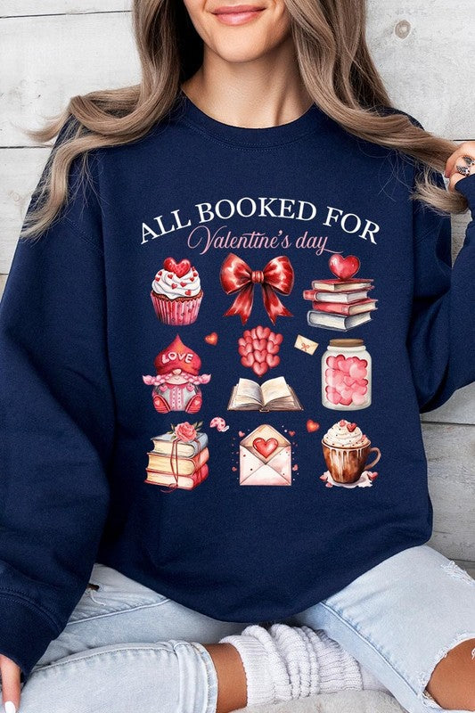 All Booked for Valentines Graphic Sweatshirt