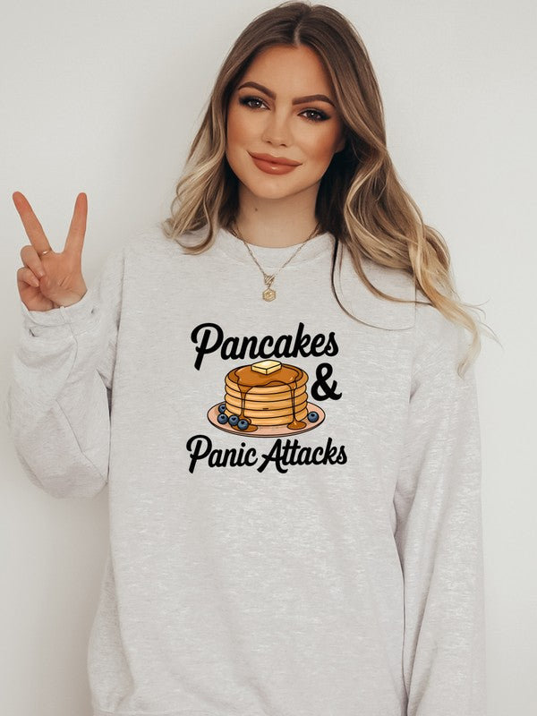 Pancakes and Panic Attacks Graphic Sweatshirt PLUS {Ships in 3-5 Days}