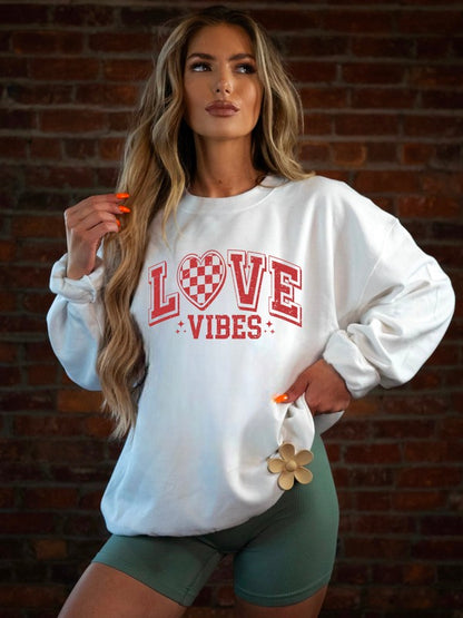 Love Vibes Graphic Sweatshirt PLUS {Ships in 3-5 Days}