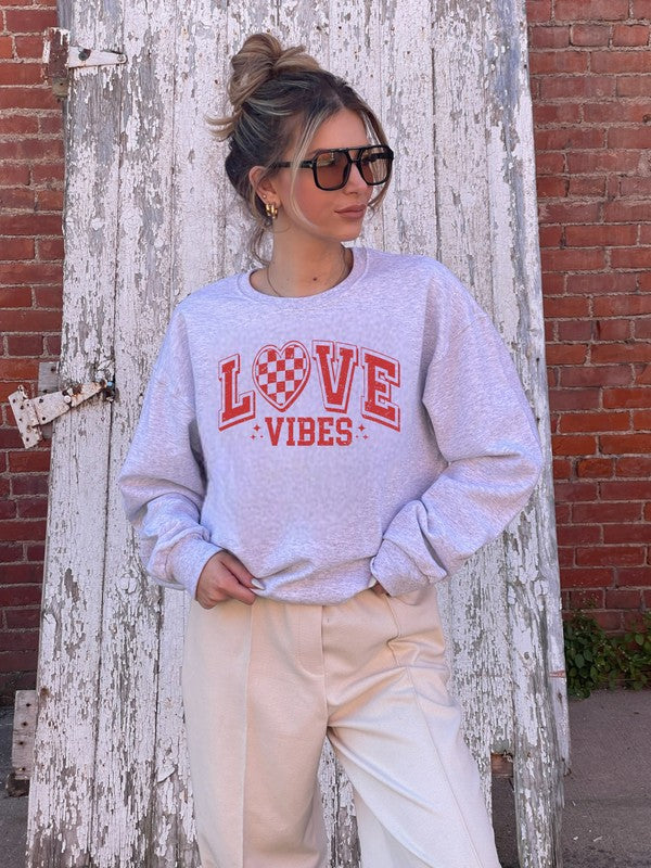 Love Vibes Graphic Sweatshirt PLUS {Ships in 3-5 Days}