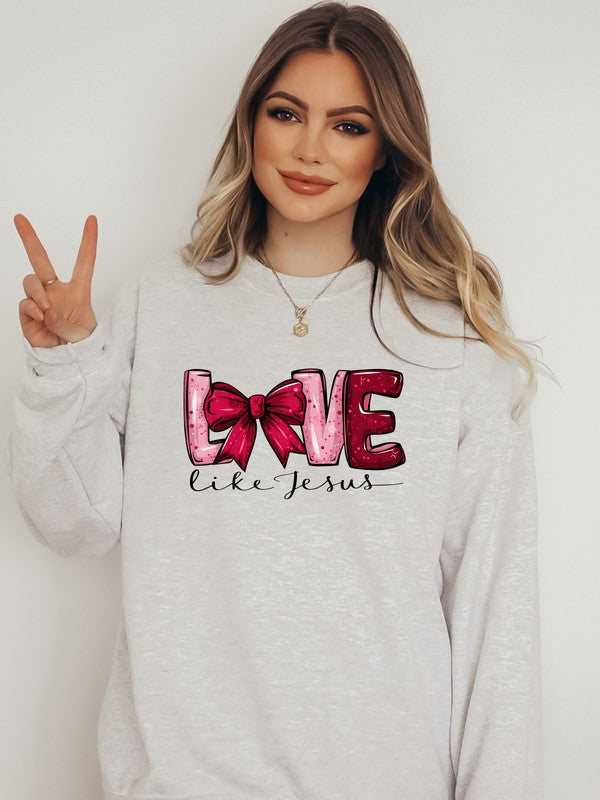 Red Love Like Jesus Graphic Sweatshirt {Ships in 3-5 Days}