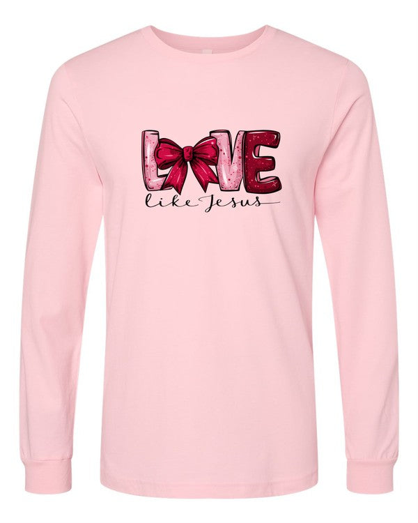 Red Love Like Jesus Long Sleeve Tee {Ships in 3-5 Days}