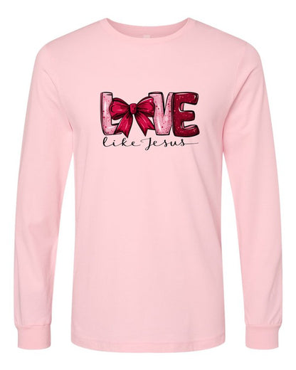 Red Love Like Jesus Long Sleeve Tee {Ships in 3-5 Days}