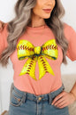 Retro Softball Bow Graphic Tee