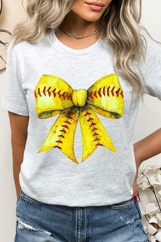 Retro Softball Bow Graphic Tee