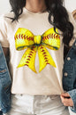 Retro Softball Bow Graphic Tee