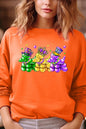 Mardi Gras Bead Dog Graphic Sweatshirt