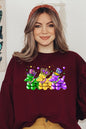 Mardi Gras Bead Dog Graphic Sweatshirt