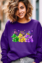 Mardi Gras Bead Dog Graphic Sweatshirt