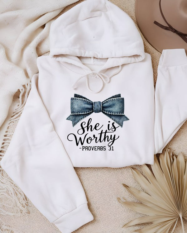 She is Worthy Proverbs 31 Graphic Hoodie {Ships in 3-5 Days}