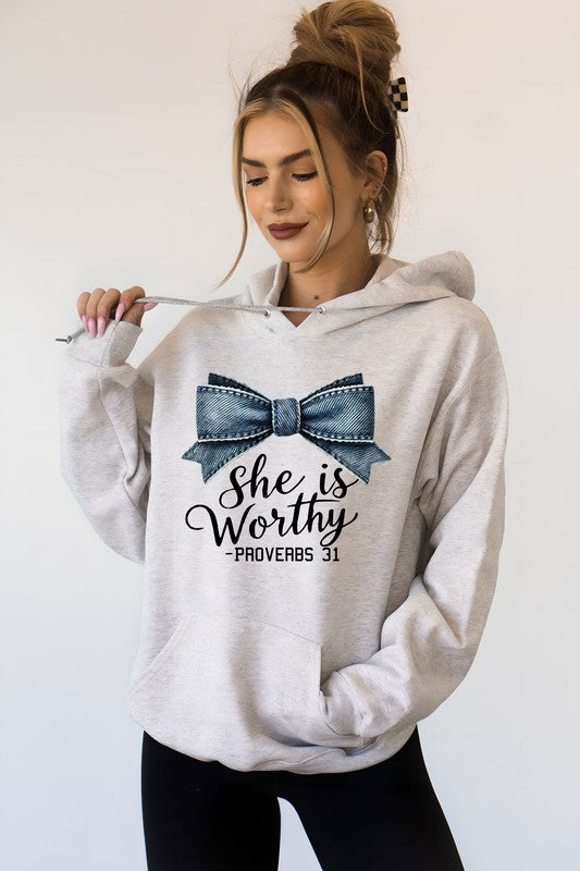 She is Worthy Proverbs 31 Graphic Hoodie {Ships in 3-5 Days}