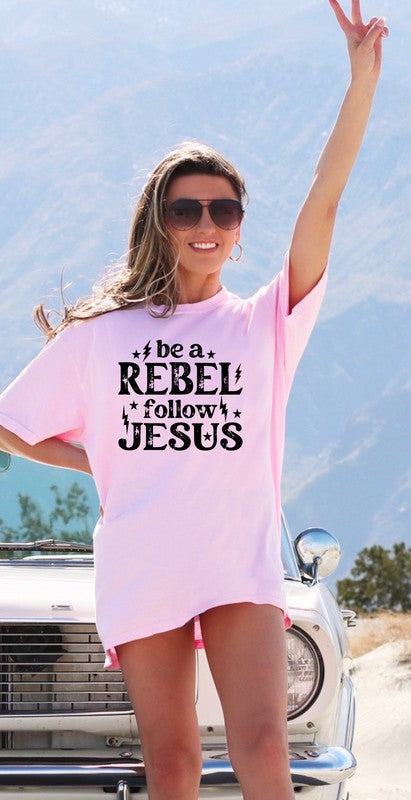 Be a Rebel Follow Jesus Bella Canvas Graphic Tee {Ships in 3-5 Business Days}