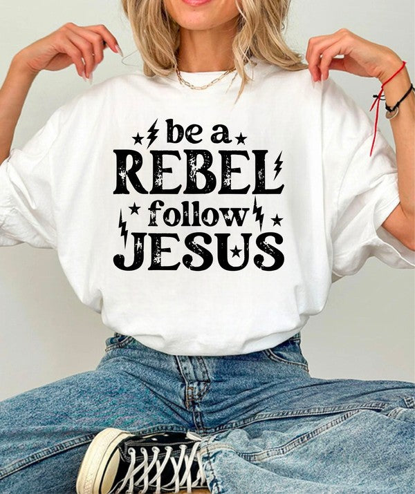 Be a Rebel Follow Jesus Bella Canvas Graphic Tee {Ships in 3-5 Business Days}