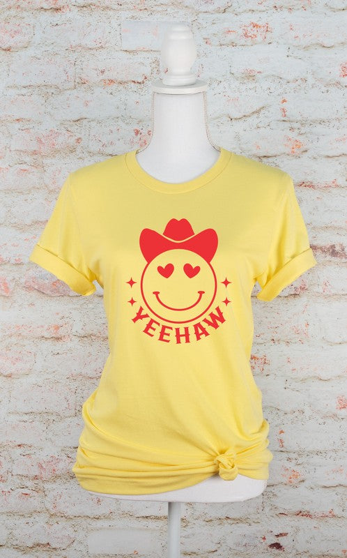 Yeehaw Smiley Heart Valentine Graphic Tee