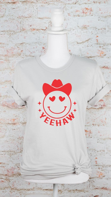 Yeehaw Smiley Heart Valentine Graphic Tee [Ships in 3-5 Business Days]