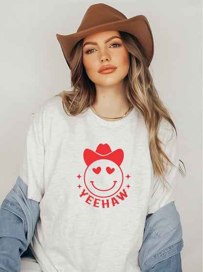 Yeehaw Smiley Heart Valentine Graphic Tee [Ships in 3-5 Business Days]