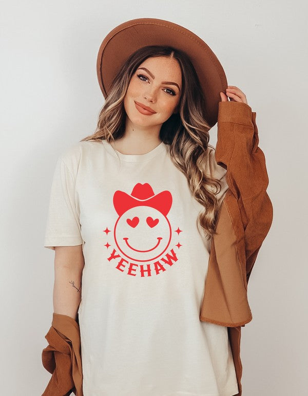 Yeehaw Smiley Heart Valentine Graphic Tee [Ships in 3-5 Business Days]