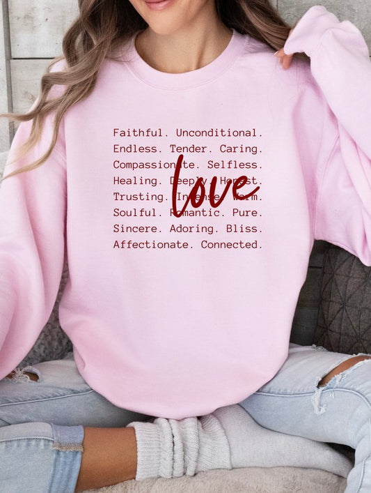 Love Words Graphic CrewNeck Sweatshirt