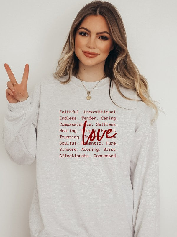 Love Words Graphic CrewNeck Sweatshirt