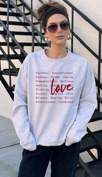 Love Words Graphic CrewNeck Sweatshirt