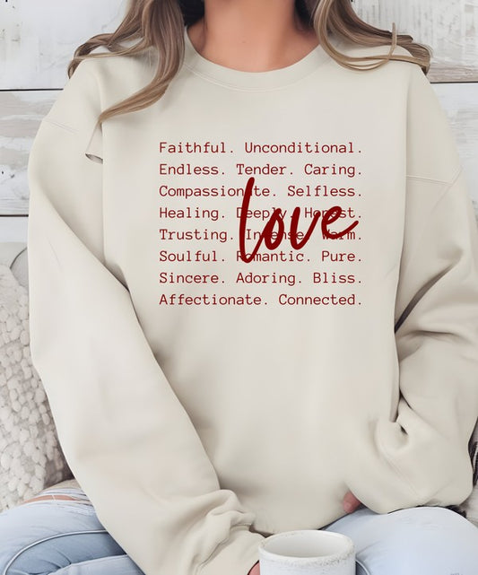 Love Words Graphic CrewNeck Sweatshirt