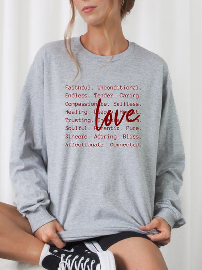 Love Words Graphic CrewNeck Sweatshirt