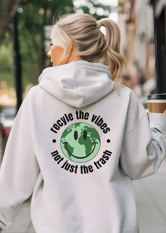 Recycle the Vibes Not Just Trash Graphic Hoodie