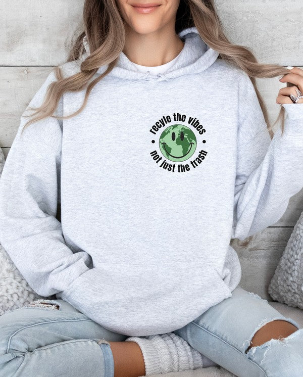 Recycle the Vibes Not Just Trash Graphic Hoodie