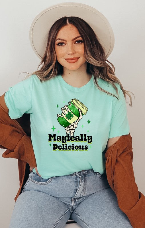 Magically Delicious Coffee Graphic Crew Neck Tee {Ships in 3-5 Business Days}