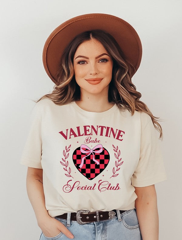 Valentine Babe Social Club Graphic Tee {Ships in 3-5 Business Days}