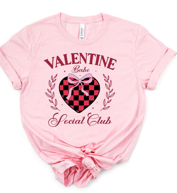 Valentine Babe Social Club Graphic Tee {Ships in 3-5 Business Days}