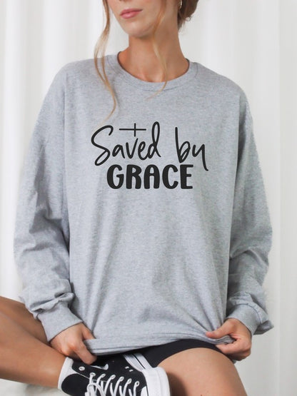 Saved by Grace Graphic Sweatshirt {Ships in 3-5 Business Days}