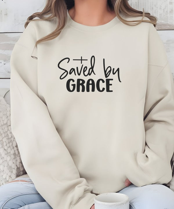 Saved by Grace Graphic Sweatshirt {Ships in 3-5 Business Days}