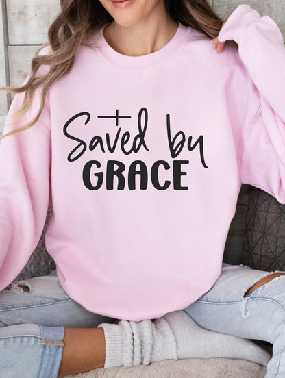 Saved by Grace Graphic Sweatshirt {Ships in 3-5 Business Days}