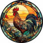 Rooster Stained Glass Stud Earrings