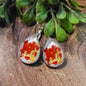 KC Chiefs Football on Brushstrokes Teardrop French Lever Earrings