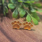 Orange Sparkle Marble Paw Prints | Stud Earrings