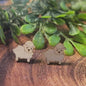 Painted Sheep | Wood Stud Earrings