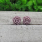 Mauve Rose Stud Earrings