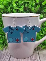 Blue Scrubs Dangle Earrings