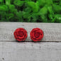 Red Rose Stud Earrings