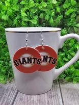 Giants Baseball Circle Dangle Earrings