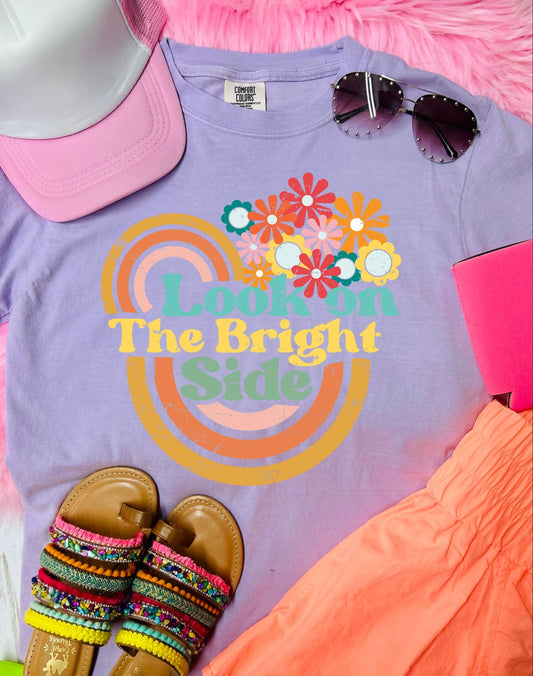 *DTF* Look on the Bright Side Orchid Comfort Color Tee