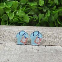 Scrub Top & Clip Board Stud Earrings