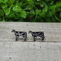 Black Spotted Cows Stud Earrings