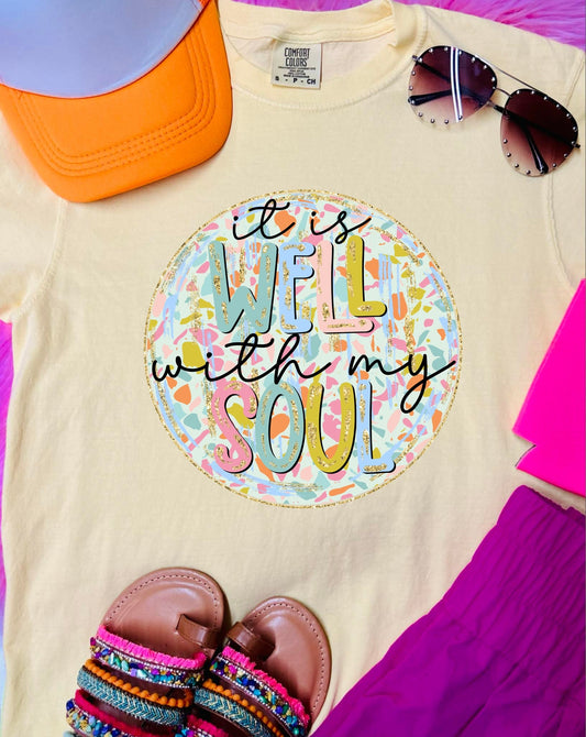 *DTF* It Is Well With My Soul Butter Comfort Color Tee