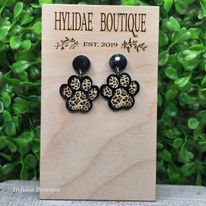 Leopard Paw Print Dangle Earrings