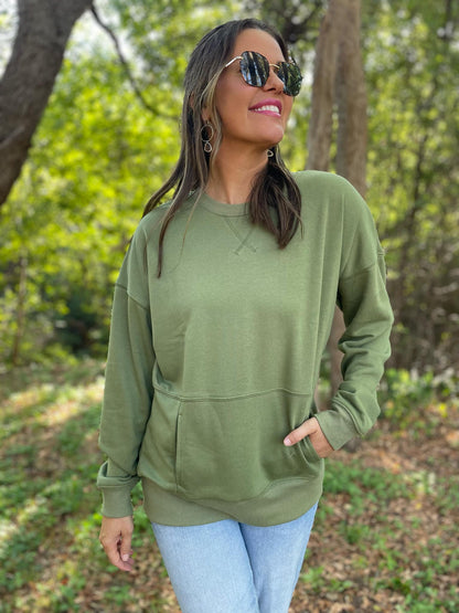 PREORDER: Magnolia Pocket Sweatshirt in Two Colors