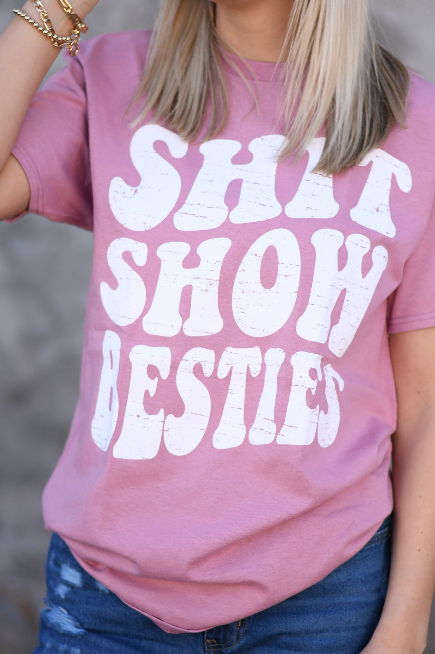 Shit Show Bestie Tee Mauve