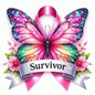 Survivor Breast Cancer Awareness Glass Stud Earrings